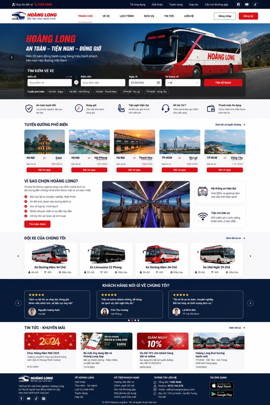 Demo website nhà xe