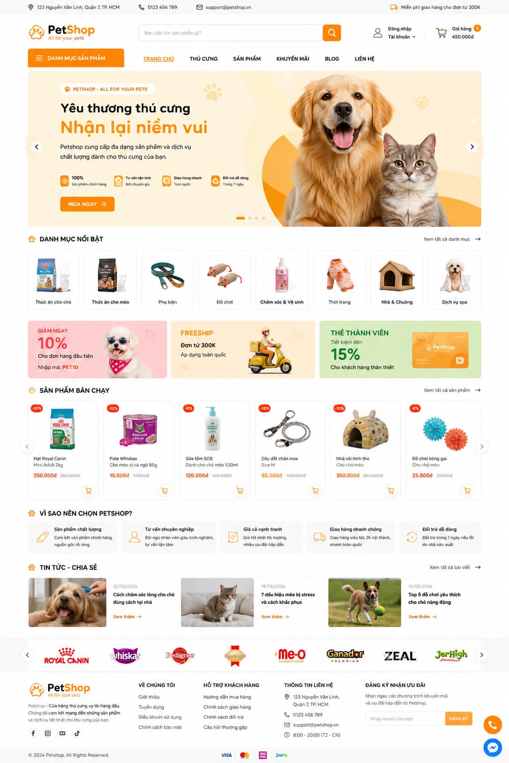 Demo website pet shop